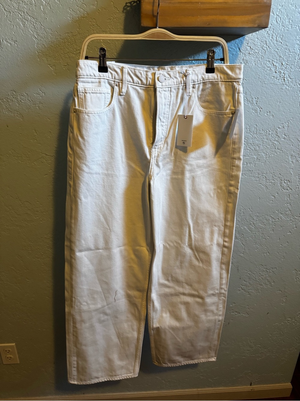 Good American White High-Rise Wide Leg Jeans